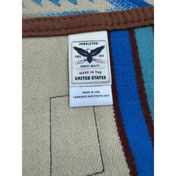 NWT Pendleton Beaver State Pagosa Springs Jacquard Robe Blanket Turquoise Box - Picture 12 of 12